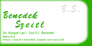 benedek szeitl business card